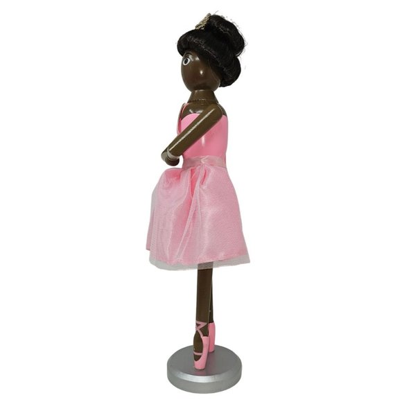 Ethnic Pink Ballerina Dancer 16" Wood Nutcracker, Christmas Gift - Picture 3 of 4
